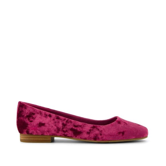 Toms Briella Flats In Berry Burgundy Crushed Velvet NWOT Size 7.5 - Picture 1 of 11
